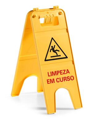 Sinal Pavimento Limpeza em Curso